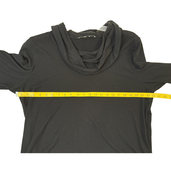 Peter Nygard Blouse Womens XL Black Cowl Neck 3/4 Sleeve Pullover Top Date Night - Picture 4 of 5